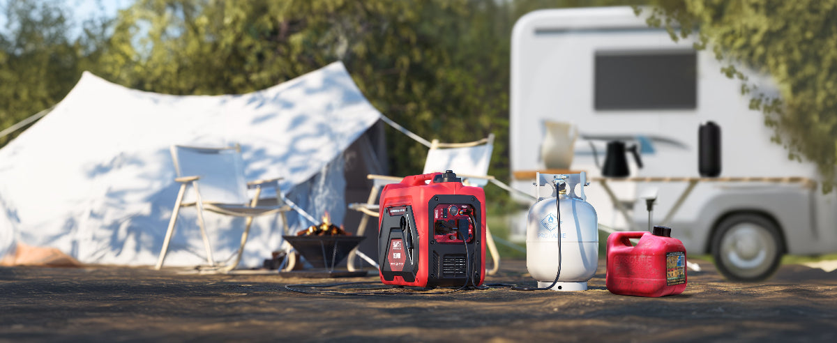 erayak dual fuel 4500 watt inverter generator, propane gasoline rv camping