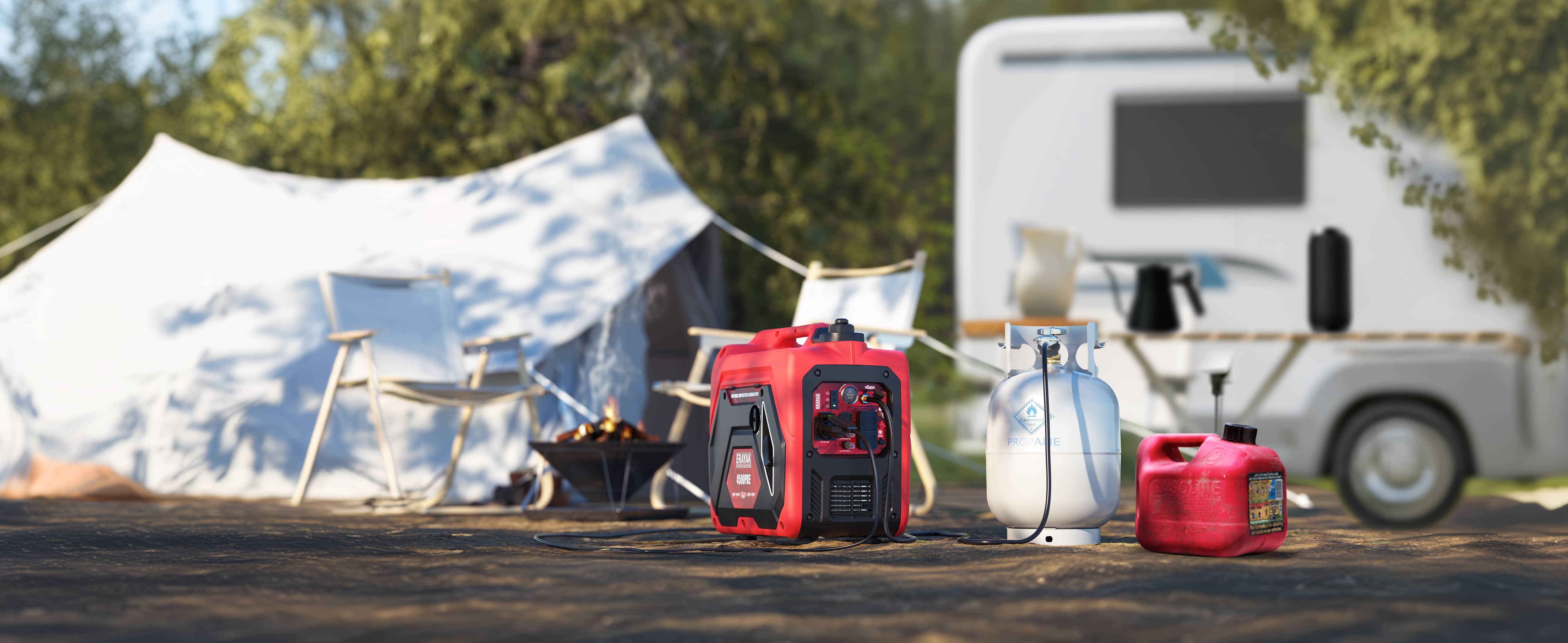 erayak dual fuel 4500 watt inverter generator, propane gasoline rv camping