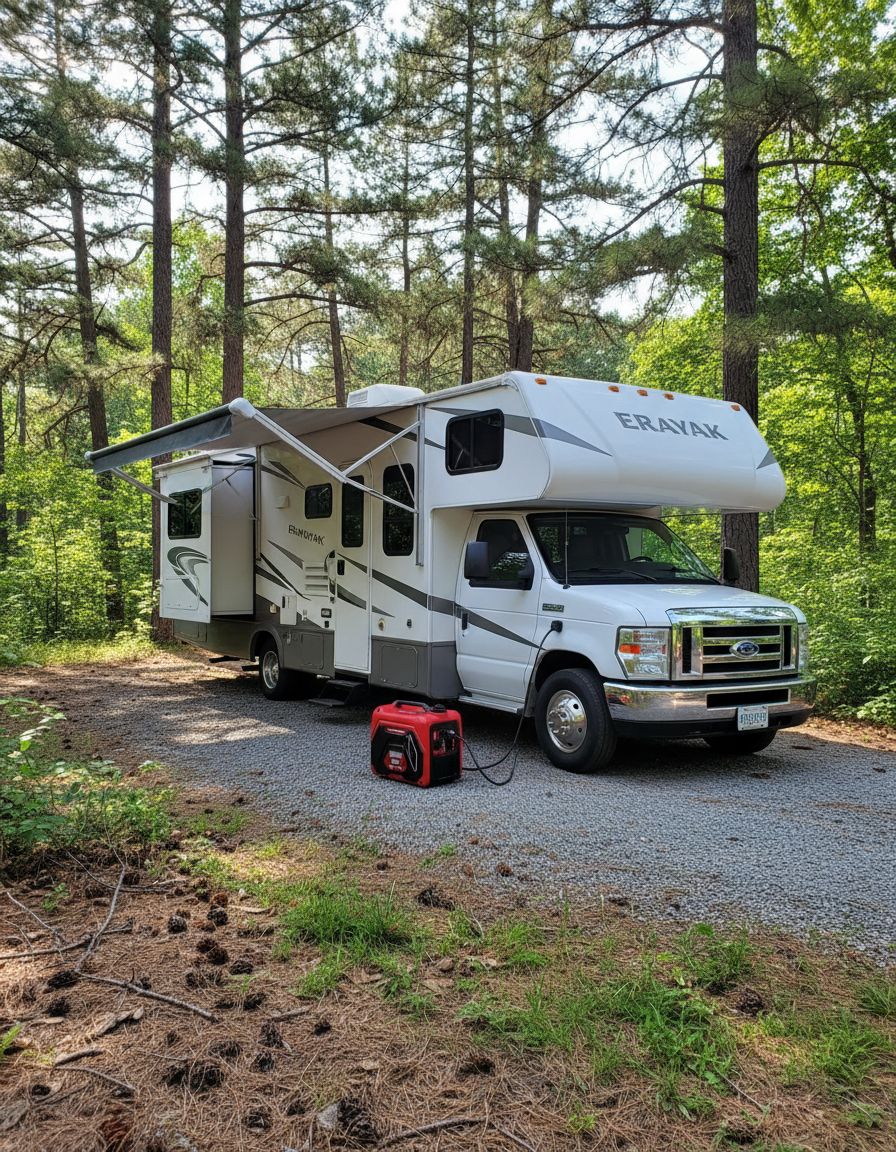 RV露营地与Erayak 4500P发电机