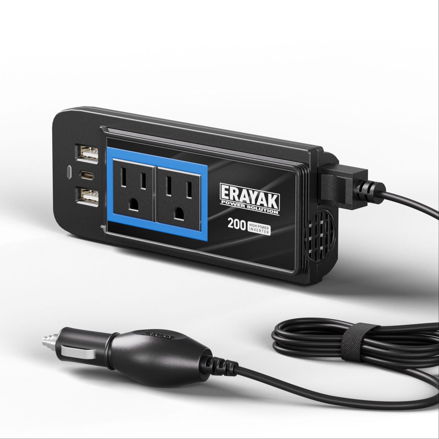 Erayak 200W Car Power Inverter, 12V DC to 110V AC