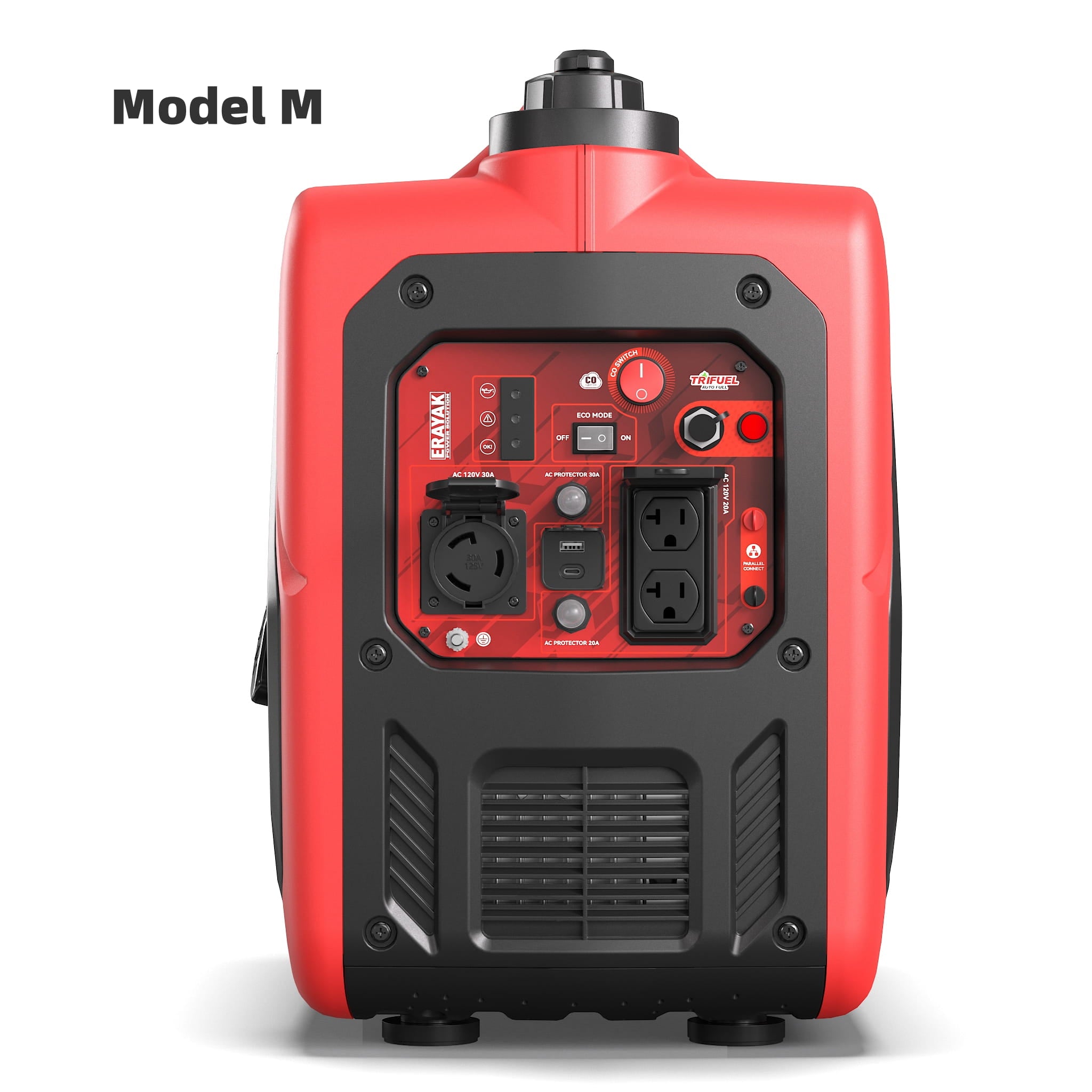 Erayak Portble Inverter Generator 4500W, Tri-Fuel, Dual-Fuel, 30A Outlet, Super Quiet, For RV, Camping & Home, EYG4500PD