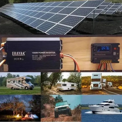 ERAYAK Power Inverter 1500W/3000W Solar Converter 12V DC to 230V AC - Ideal for Car Truck Camper RV - Erayak Power